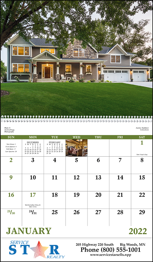 Welcome HomeSpiral Bound Wall Calendar for 2022